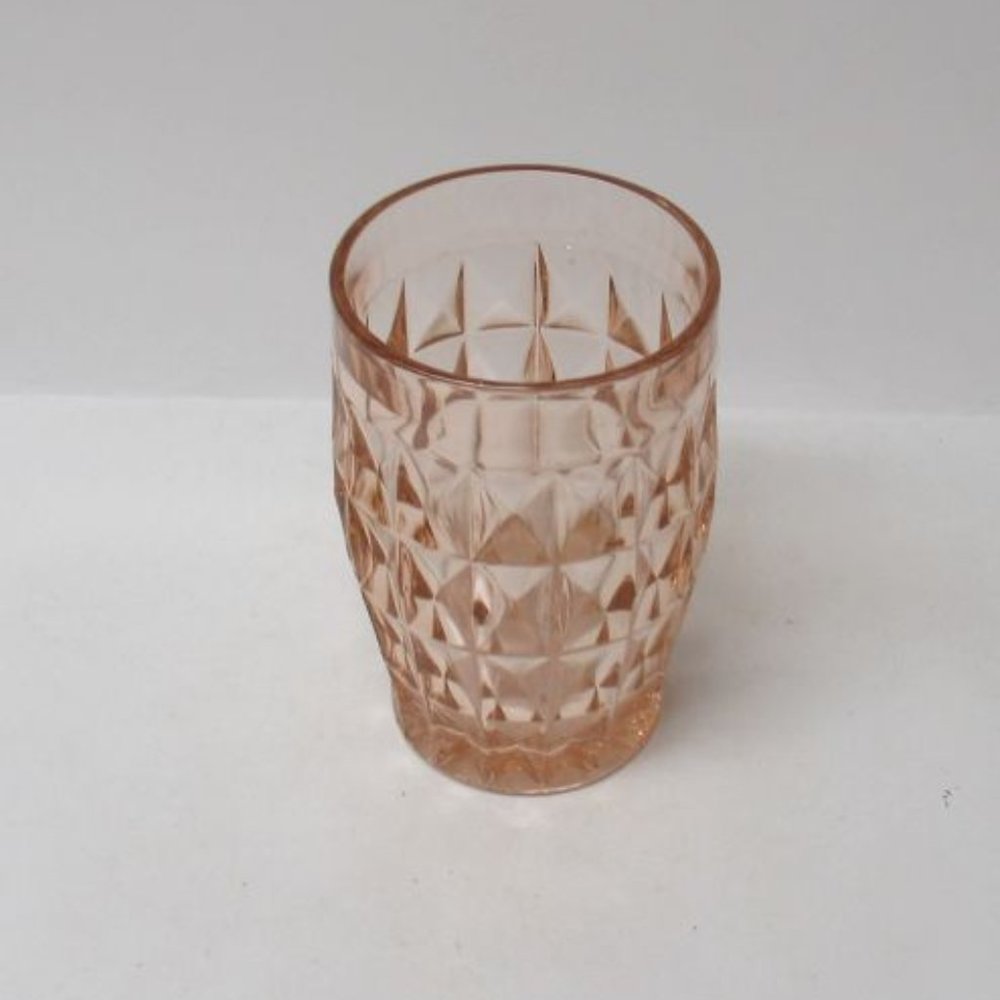 Jeannette Depression Glass Pink WINDSOR Diamond 5 Inch 12 Ounce Ice Tea Tumbler